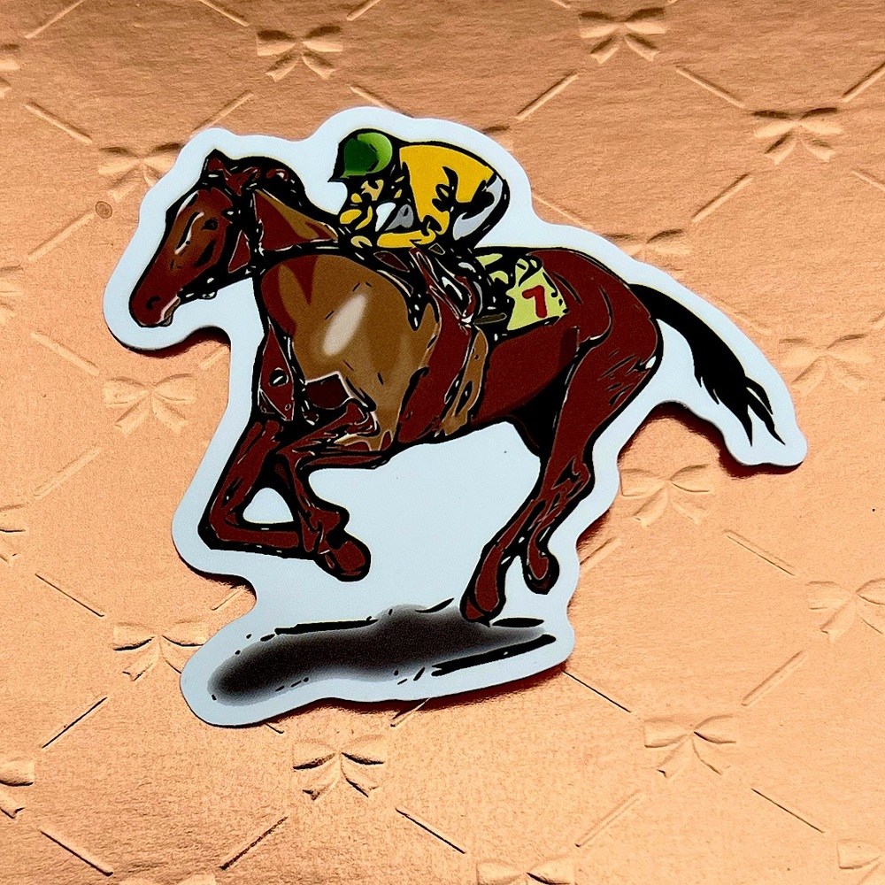 Race Horse Equestrian Horse Gir Boy Cowboy CowGirl Single  Sticker ✨Host Pick✨